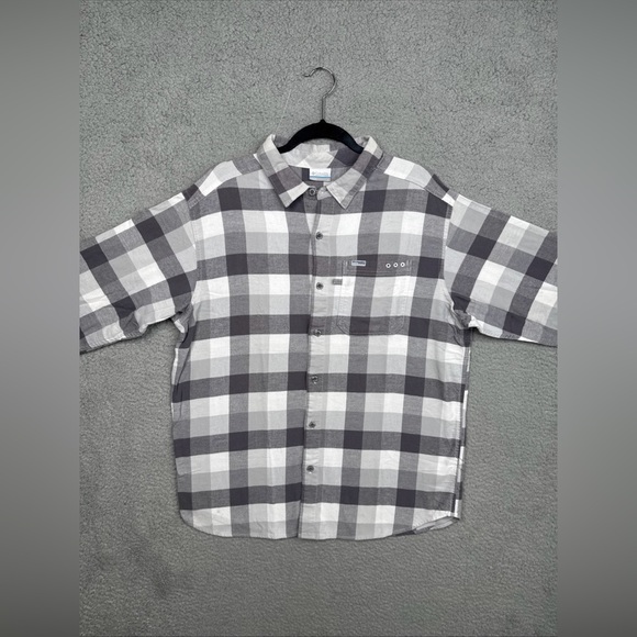 Columbia Mens Regular Fit Long Sleeves Button Up Plaid Flannel  PFG Shirt  L - Picture 5 of 9